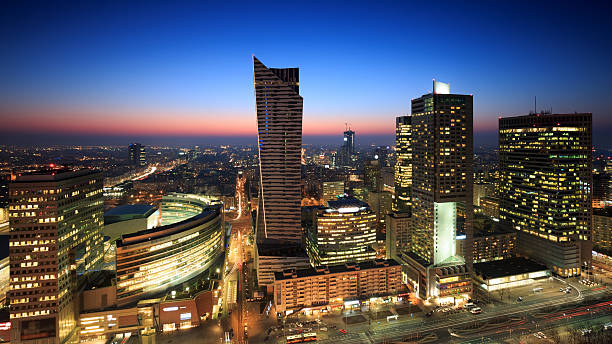 istock Warsaw city center at sunset 466302196