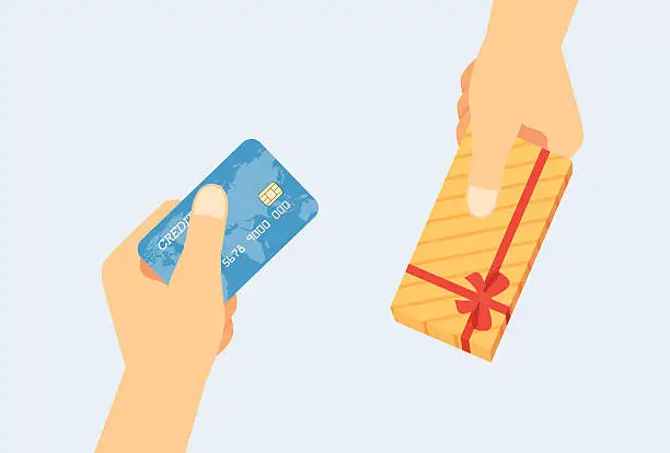 Vector illustration of Use Credit Card Exchange To Gift