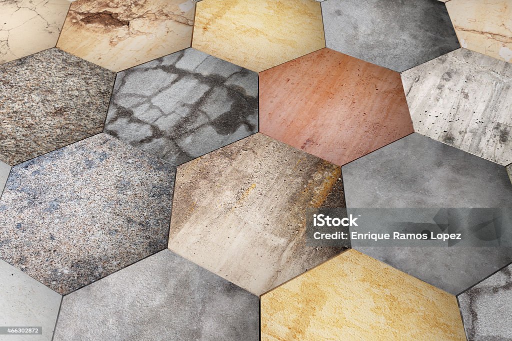 textured stone hexagons 3d rendering of a lot of textured stones hexagons 2015 Stock Photo