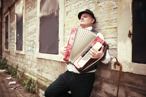 Portrait of street musician