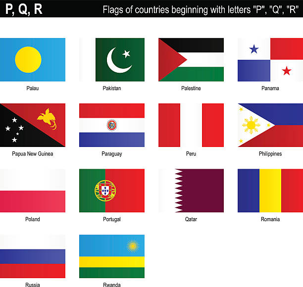 Flags of countries - "P", "Q", "R" Flags of countries - "P", "Q", "R" panamanian flag stock illustrations
