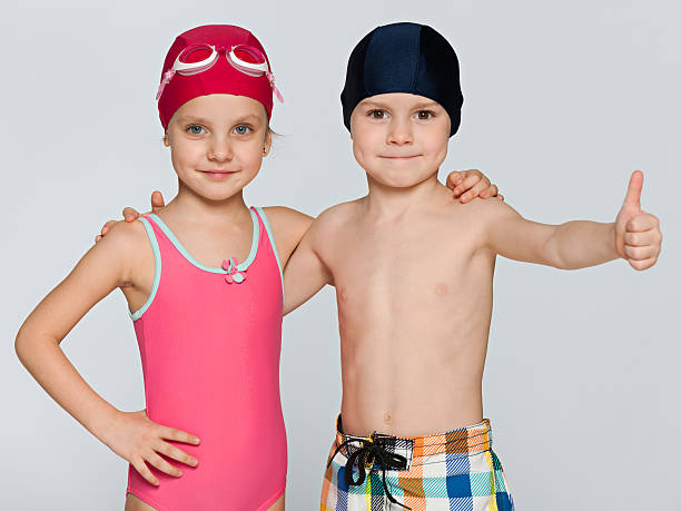 istock Two children in swimsuits 466305935