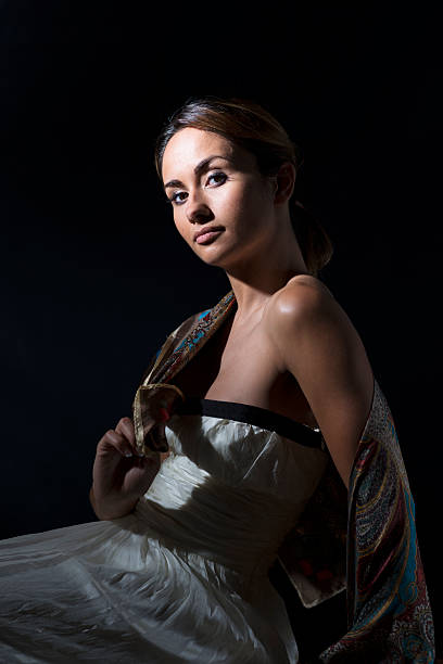 istock Fashion model in low key lighting 466306054