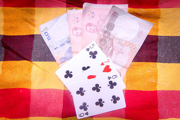 istock the money and playing the card 466306768