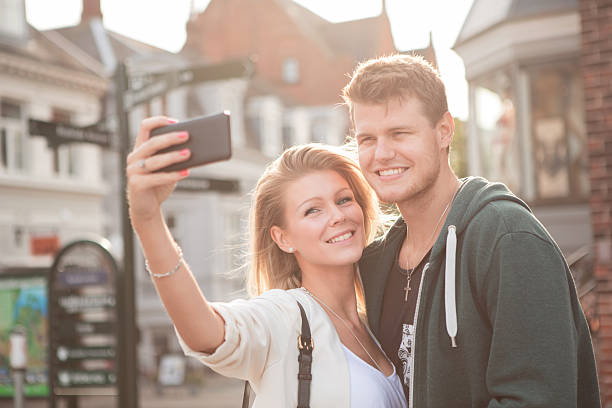istock Young couple walking the city. 466308836