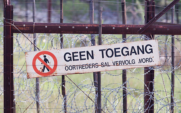 istock No access sign at a metal gate 466309143