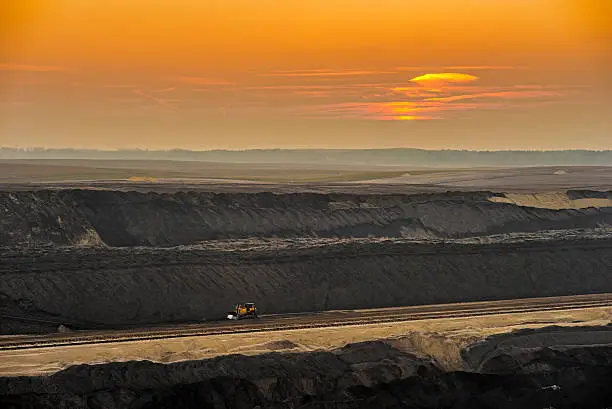 Again Padded landscape in lignite mining. The lignite is around 50 meters deep. Lignite mining Cottbus Nord, Brandenburg, Germany
