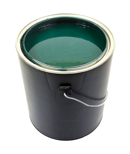 istock Green paint in gallon can 466310450