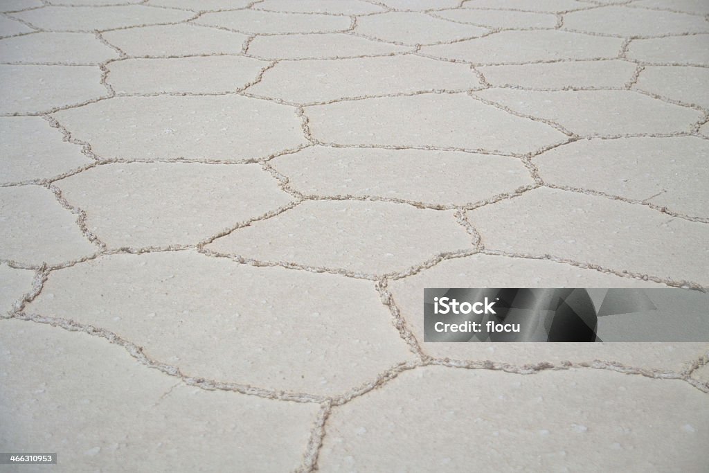 Polygonal patterns on salt flat Polygonal patterns on salt flats, Salar de Uyuni,Potosi area, Bolivia,South America Absence Stock Photo