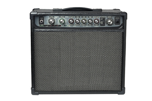Electric Guitar Amplifier On White Background