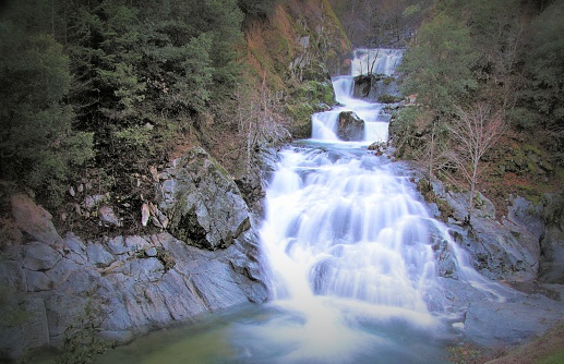 Beautiful Crystal Creek Falls located just above Whiskeytown lake on Crystal Creek Road west of Redding, CA. Lower Crystal Creek Falls is the only \