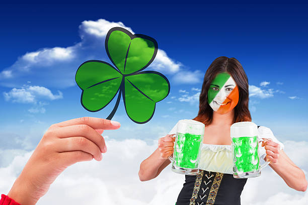 istock Composite image of irish girl with beer 466314730