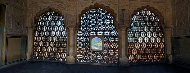 istock Traditional Rajasthani marble window detail, India 466315734