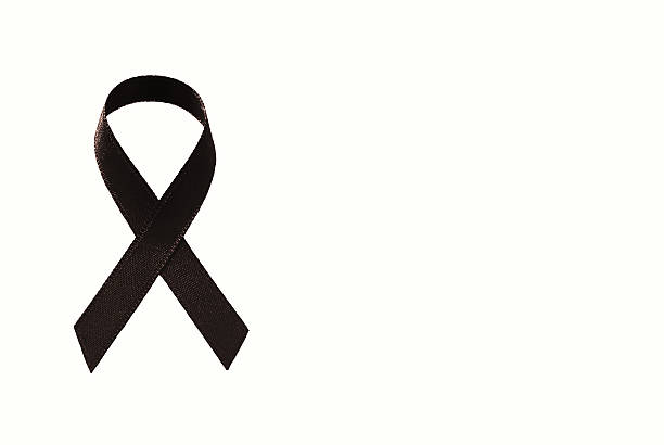 istock Black ribbon on a white background 466316052