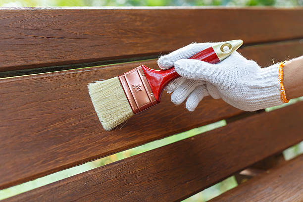 istock hand holding brush and paint timber 466318336