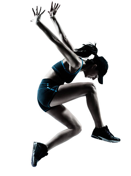 istock woman runner jogger jumping silhouette 466320037