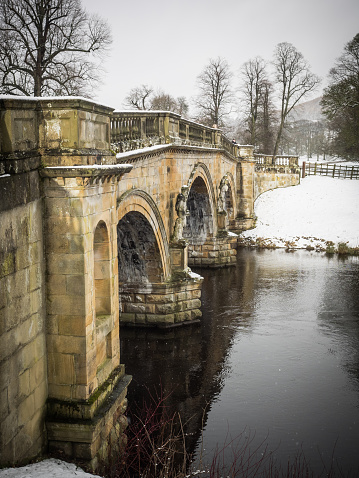 Bridge over the River Derwent In Chatsworth Park, Derbyshire