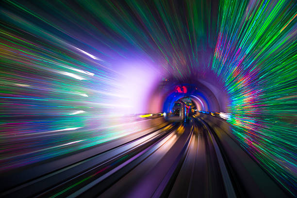 istock futuristic super speed traffic  blur motion in tunnel 466321194