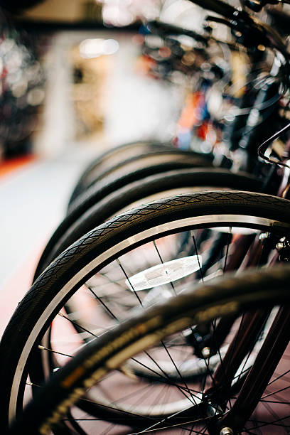 istock Rows of bicycles in a bicycle shop, focus on foreground 466321914