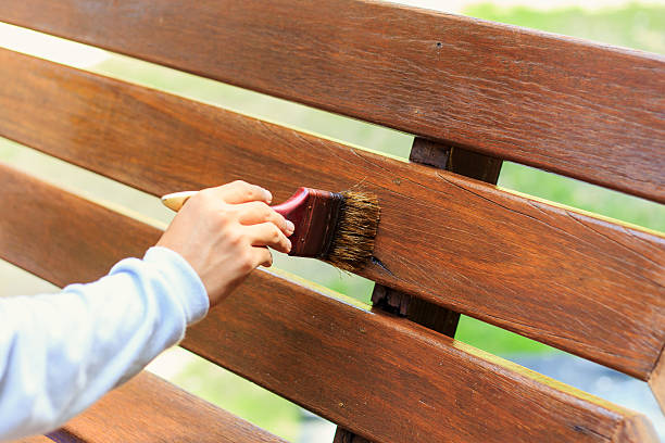 istock hand holding brush and paint timber 466322302