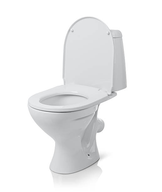 istock Open toilet bowl isolated on white background. 466322838
