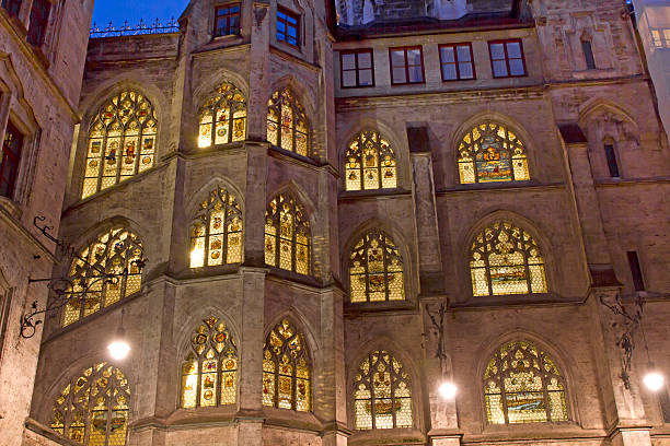 Facade inside the new town hall in Munich, Germany
