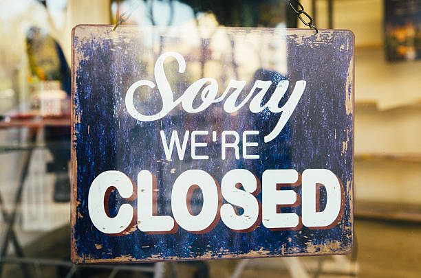 istock Closed Sign on a Business Door 466323474