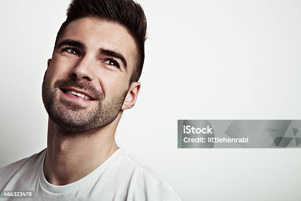 Portrait Of Young Man With Stubble Stock Photo - Download Image Now - 2015, Adult, Adults Only