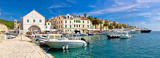 istock Town of Hvar waterfront view 466325778