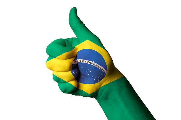 istock brazil national flag thumbs up gesture for excellence 466326976