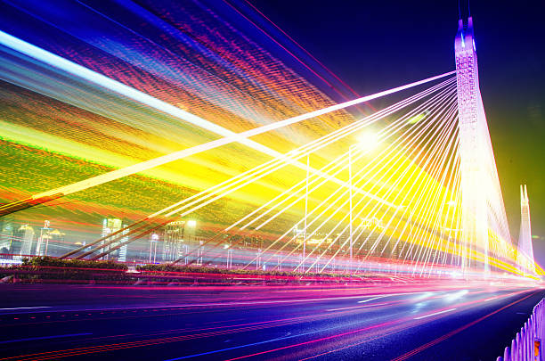 istock Big city road car lights at night 466327716