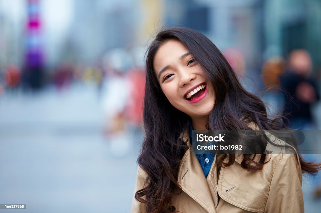 close  up of happy young asian woman happy young asian woman close up Asian and Indian Ethnicities Stock Photo
