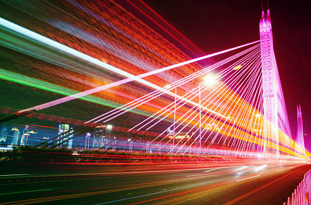istock Big city road car lights at night 466328366