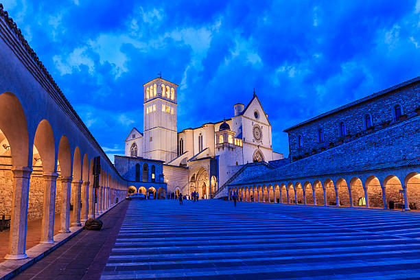 Basilica of St. Francis, Assisi stock photo