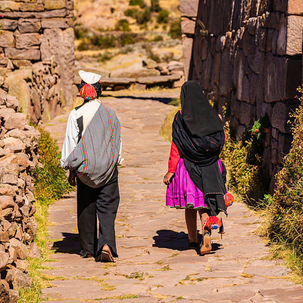 istock Peruvian couple on Taquile Island, Lake Titicaca, Peru 466330066