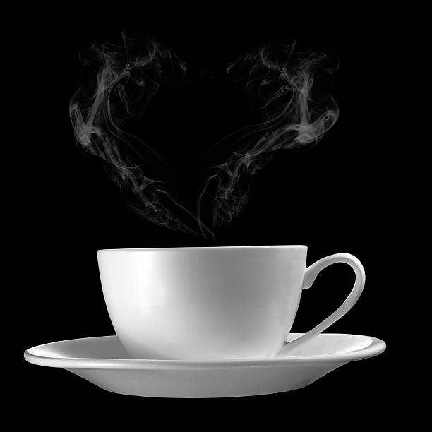 istock hot  Cup of Coffee or Tea with heart shape smoke 466330150