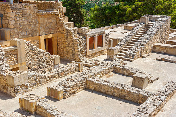 Palace of Knossos. Crete, Greece Ruins of the Minoan Palace of Knossos. Heraklion, Crete, Greece, Europe minoan photos stock pictures, royalty-free photos & images