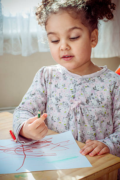istock Child (4-5) is Drawing at Home. 466331292