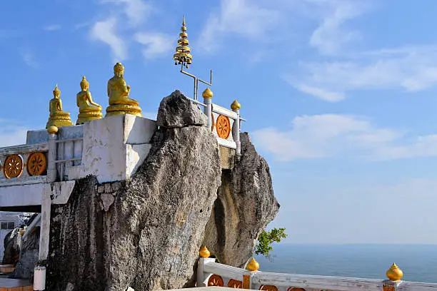 View from Buddhist mountain peak Tiger Temple (Wat Tham Sua) - South Thailand, Krabi