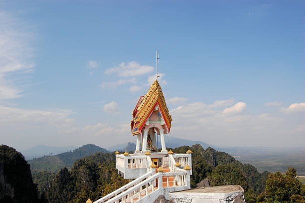 istock Buddhist mountainpeak temple in Thailand 466332437
