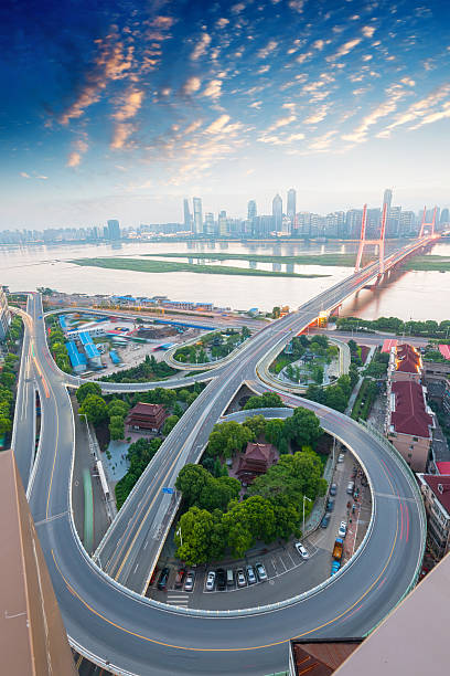 istock overlooking the vehicle motion blur on shanghai elevated road ju 466332656