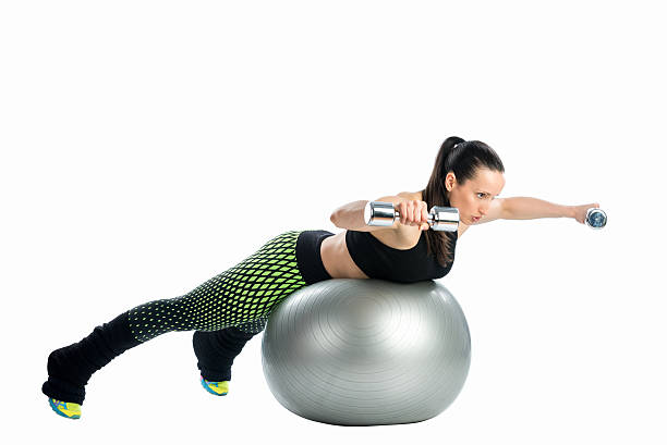 istock Woman starting the ball exercise - working position 466335310