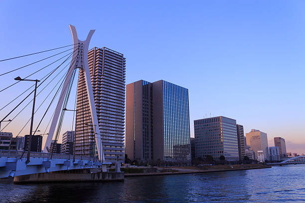 istock Chuo ohashi bridge and Skyscraper in Tokyo at dusk 466335870