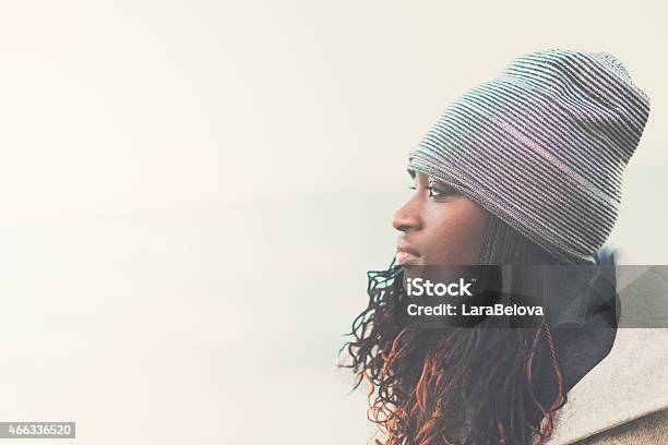 Portrait Of Young African Woman In Profile Stock Photo - Download Image Now - African-American Ethnicity, Profile View, Teenage Girls