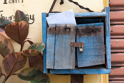 The old mail box on the asian house