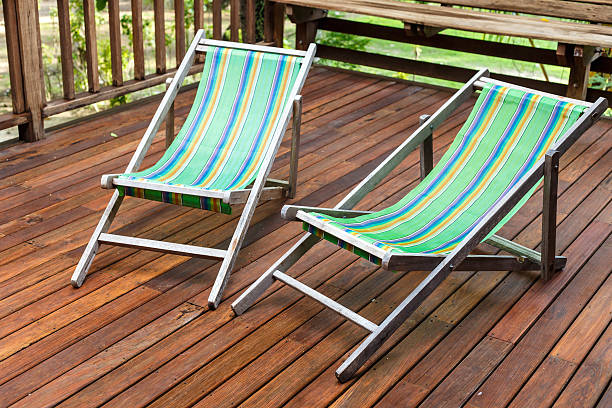 istock sun loungers stand on the terrace 466337286