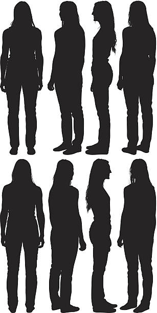 pin Pebish elk Casual Woman Stock Illustration - Download Image Now - In Silhouette,  Women, Rear View - iStock