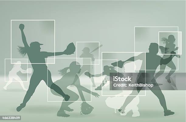 Girls Softball Players Allstar Background Stock Illustration - Download Image Now - Softball - Sport, Women, Backgrounds