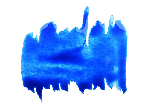 istock blue stroke of the paint brush isolated on white 466338743