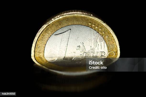 Euro Coin In Rising Water Stock Photo - Download Image Now - 2015, Bankruptcy, Business